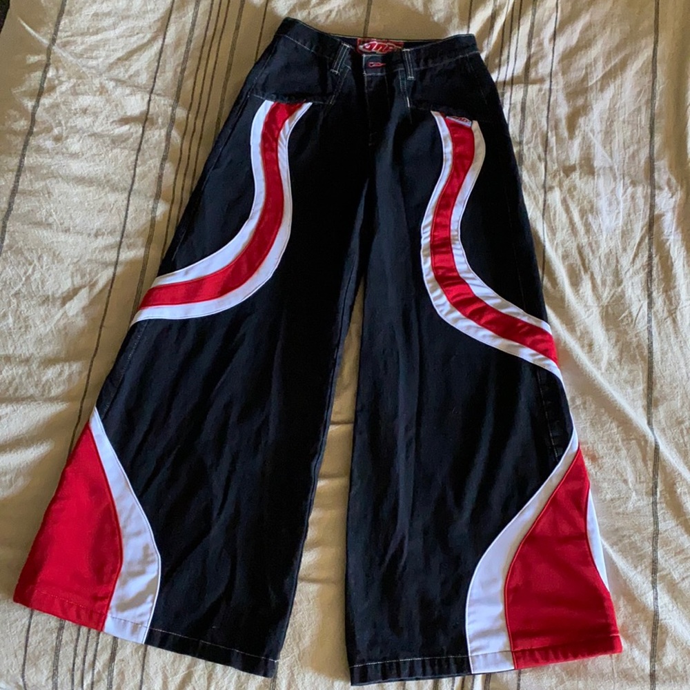 NWOT JNCO Hypnotix black/red wide leg retro 90s